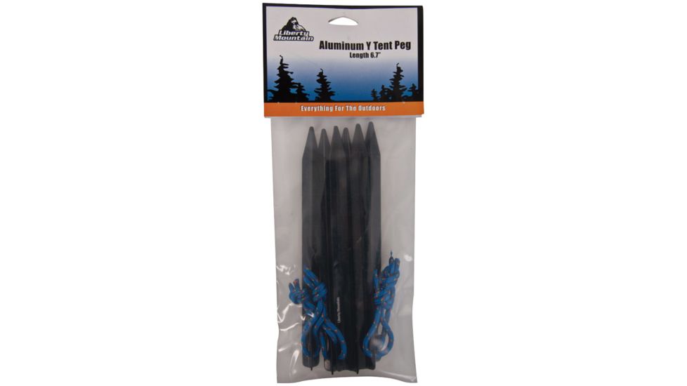 Liberty Mountain Alum Y Tent Peg 6.7'' 6pk 2715 ASSORT