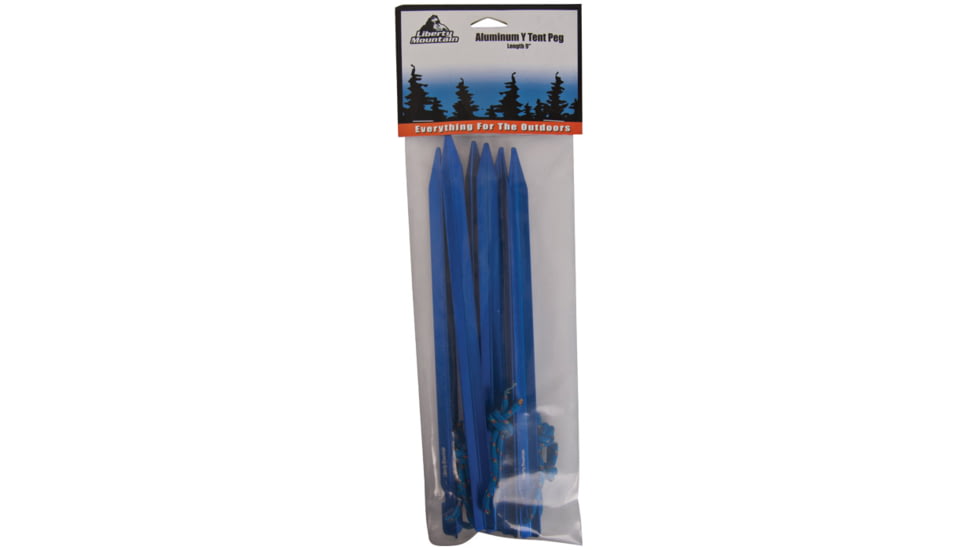 Liberty Mountain Alum Y Tent Peg 9'' 6 Pk 2728 ASSORT