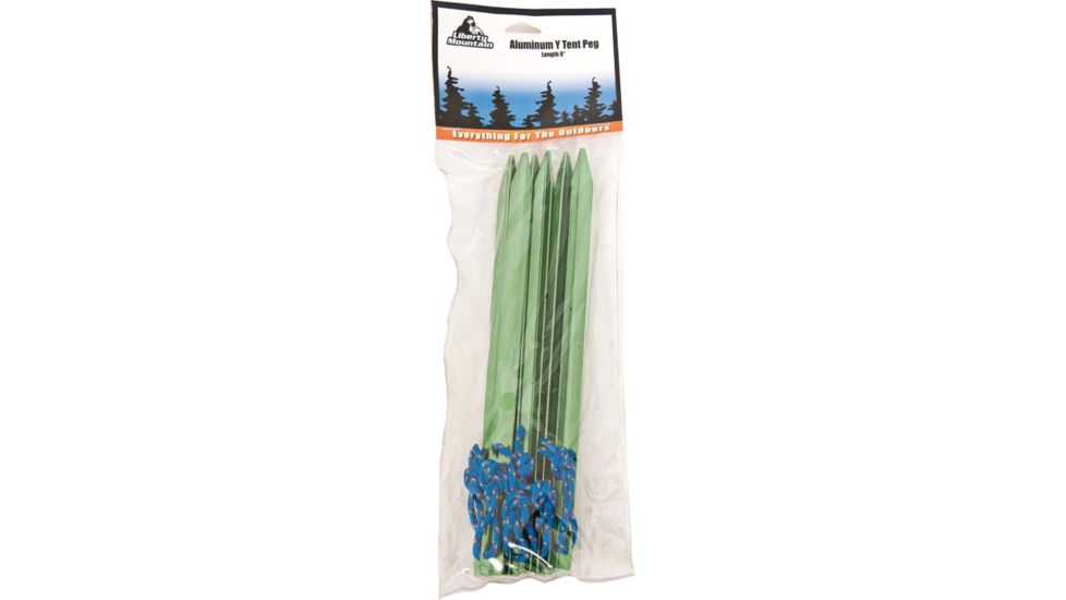 Liberty Mountain Alum Y Tent Peg 9'' 6 Pk 2728 ASSORT