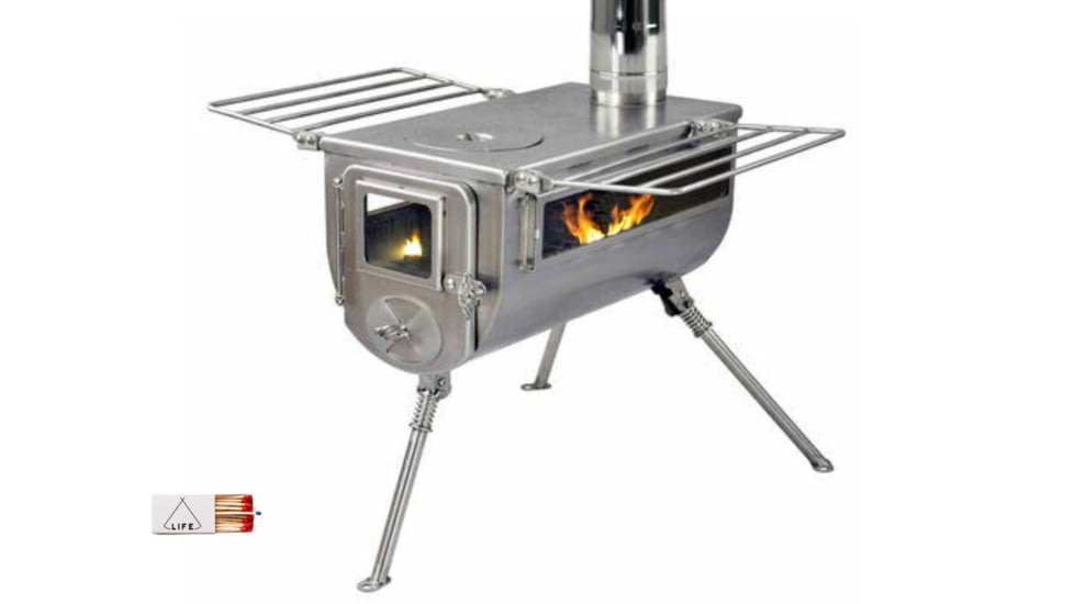 Life Intents Winnerwell Woodlander Double-View Canvas Tent Stove, Natural, One Size, 6960313434293