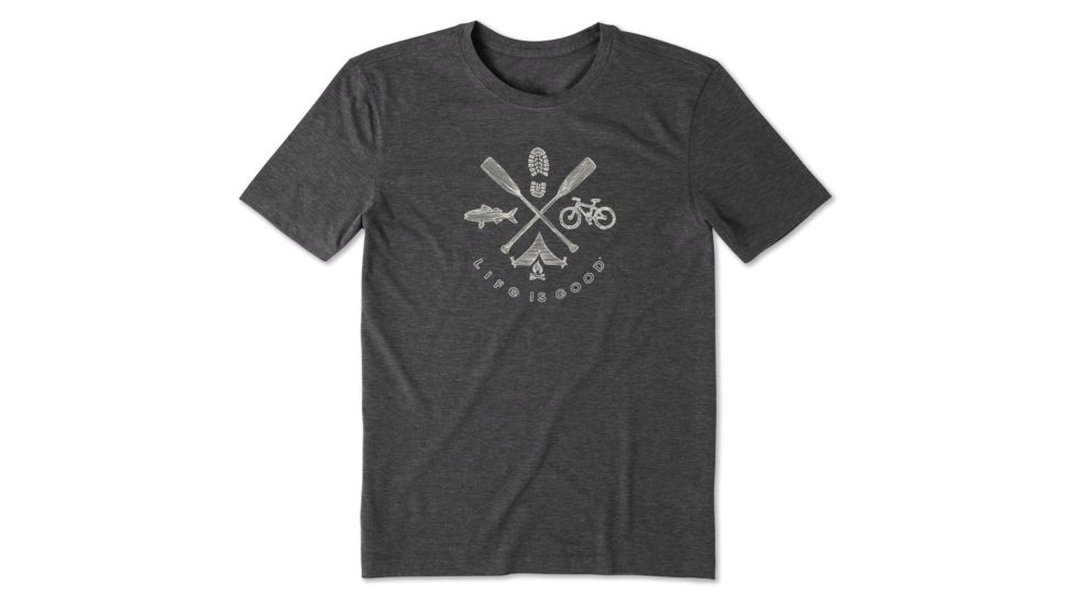 Life Is Good Cool Tee Outdoor Action T-Shirt - Mens, Night Black, Medium, 55291-M