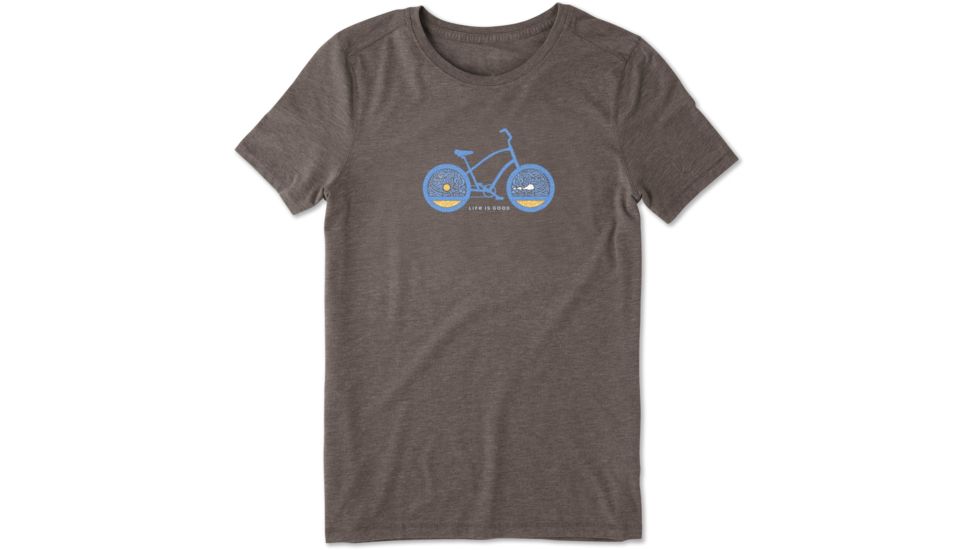 Life Is Good Cool Tee Primal Beach T-Shirt - Womens, Rich Brown, Medium, 55313-M