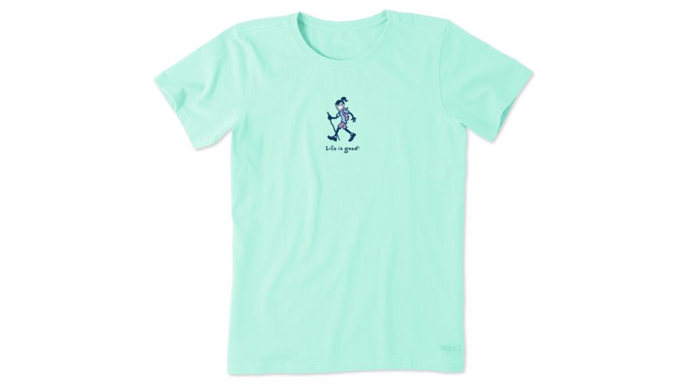 Life Is Good Crusher Tee Hike Jackie T-Shirt - Womens, Bermuda Blue, Large, 56523-L