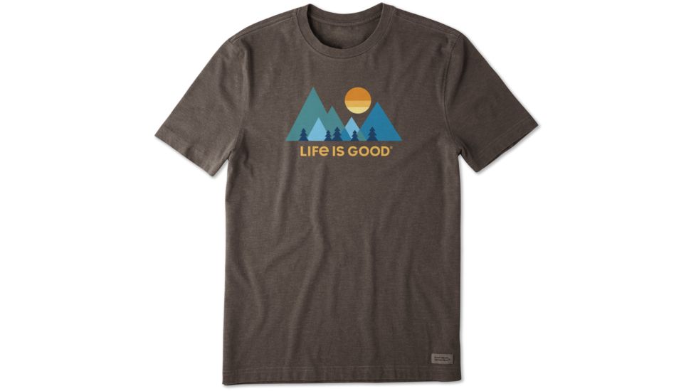 Life Is Good Crusher Tee Minimalist Landscape T-Shirt - Mens, Heather Rich Brown, Extra Large, 55402-XL