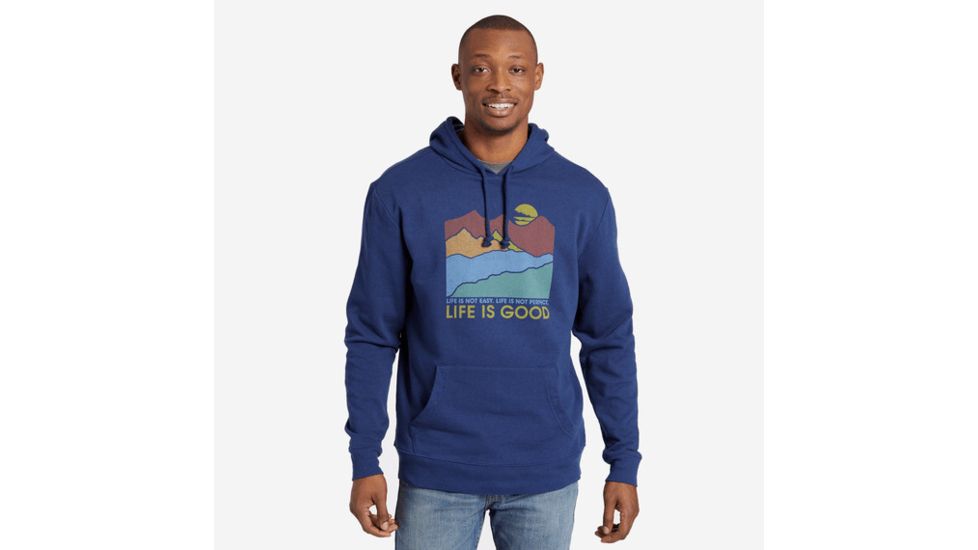 Life Is Good Easy Perfect Good Simply True Hoodie, Darkest Blue, Medium, 53489-M