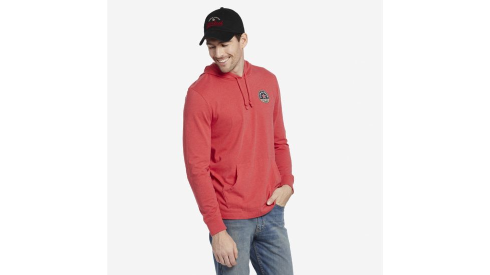 Life Is Good Hooded Crusher Long Sleeve Stay True Coin T-Shirt - Mens, Heather Americana Red, Medium, 55456-M