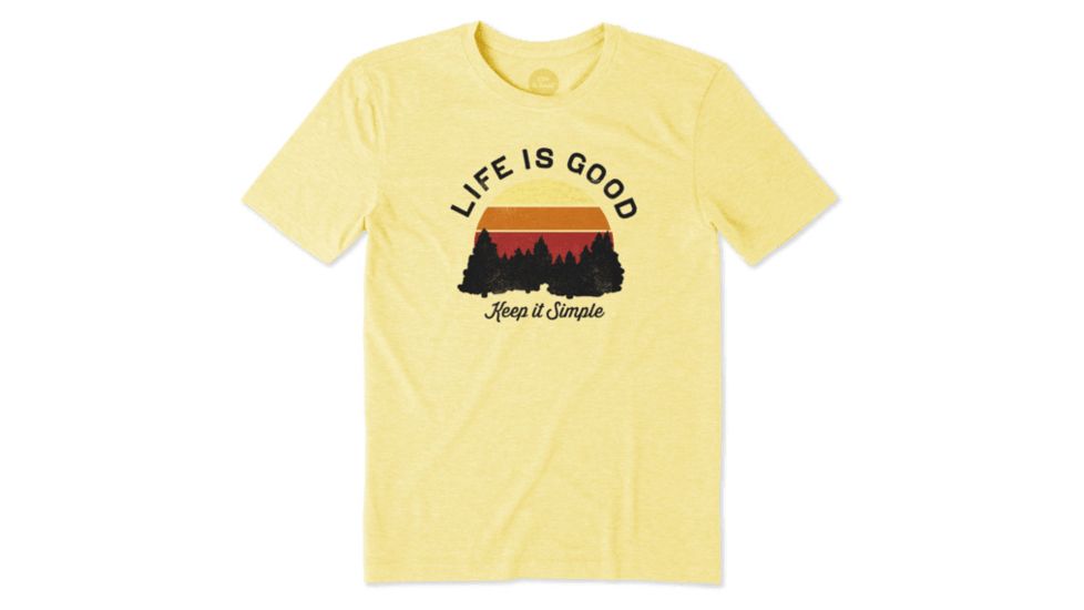 Life Is Good Keep it Simple Landscape Cool Tee, Baja Yellow, Medium, 53649-M