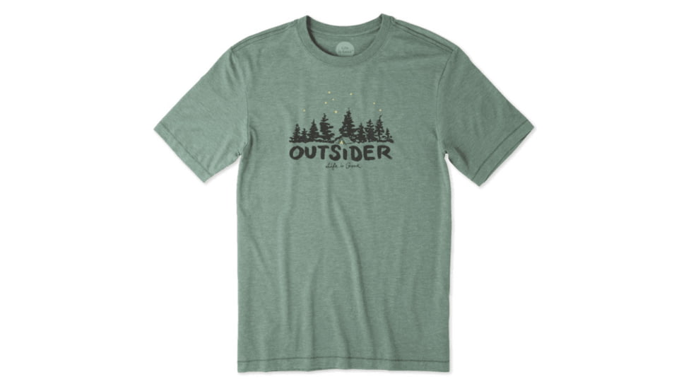Life Is Good Outsider Cool Tee, Forest Green, Medium, 53637-M