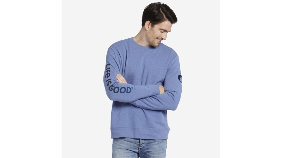 Life Is Good Simply True Crew T-Shirt - Mens, Vintage Blue, Large, 55168-L