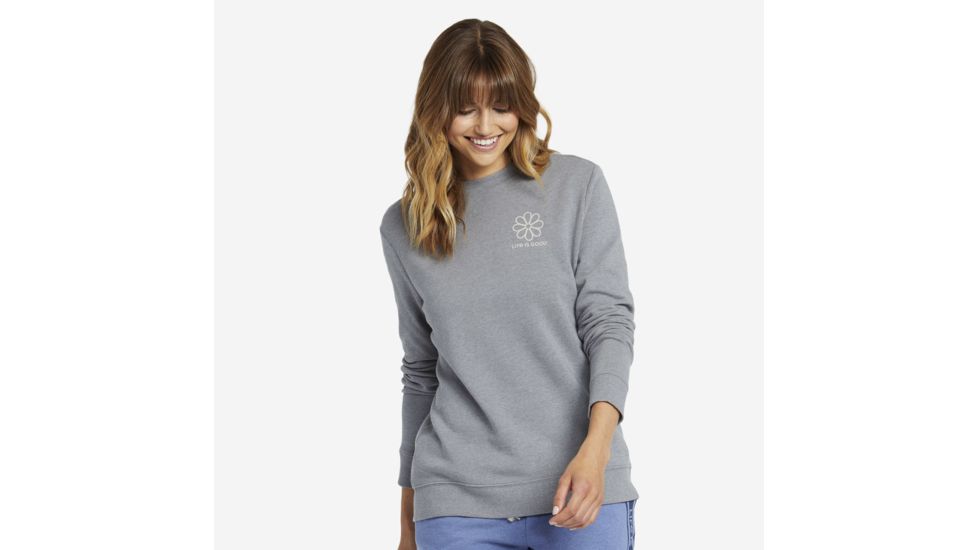 Life Is Good Simply True Crew T-Shirt - Womens, Dark Heather Gray, Medium, 55110-M