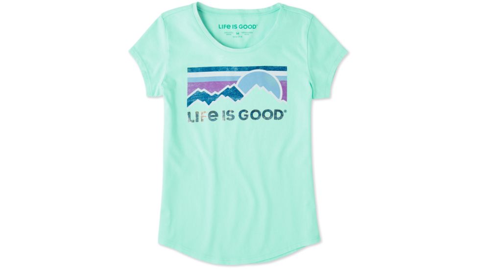 Life Is Good Smiling Smooth Tee Sunset Hills T-Shirt - Unisex, Bermuda Blue, Extra Large, 55188-XL
