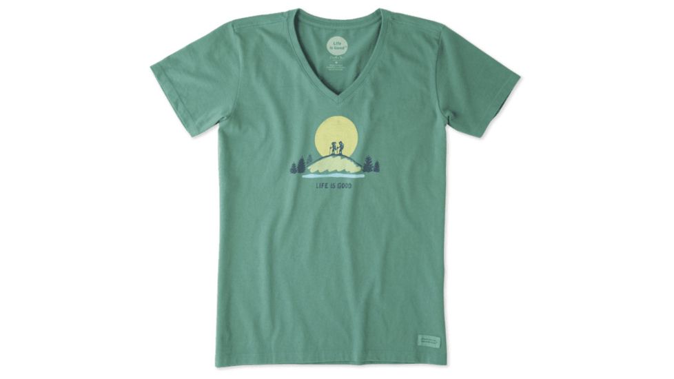 Life Is Good Vista Hike Crusher Tee Womens, Forest Green, Medium, 54051-M