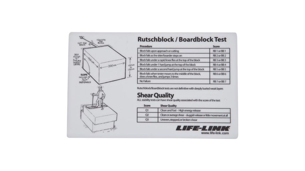 Life-Link Snow Pit Card/rutschblock 370022