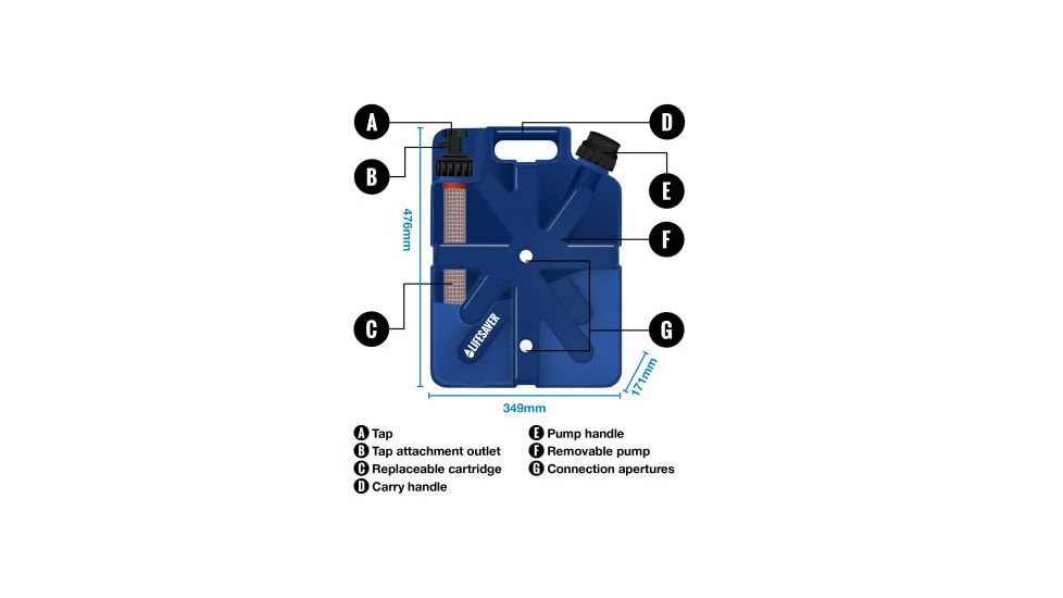 LifeSaver Jerrycan 20000UF Water Purifier, Light Blue, 18.5 L, LFJC20LB