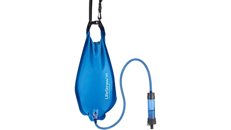 LifeStraw Flex Water Filter with Gravity Bag, Dusty Mountain Blue, 3 liters, LSFX01GB01