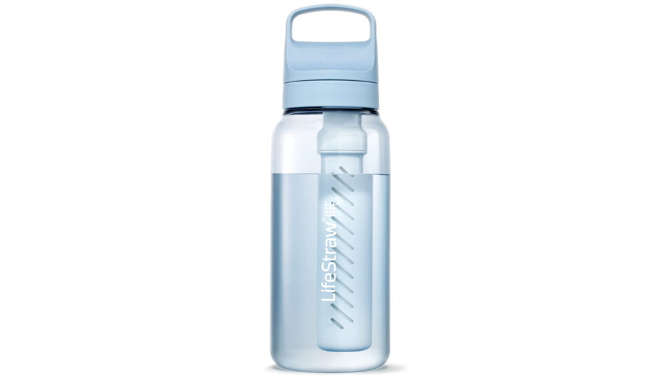 LifeStraw Go Series 1 L Water Bottle w/Filter, Icelandic Blue, 1 Liter, LGV41LBLWW
