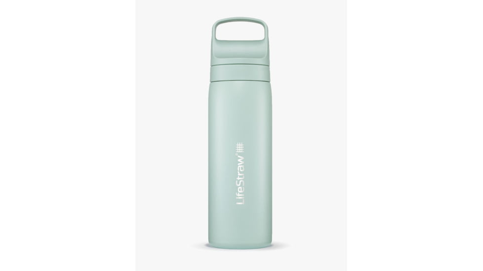 LifeStraw Go Stainless Steel 18oz Water Bottle w/Filter, Seafoam, LGV418SFWW