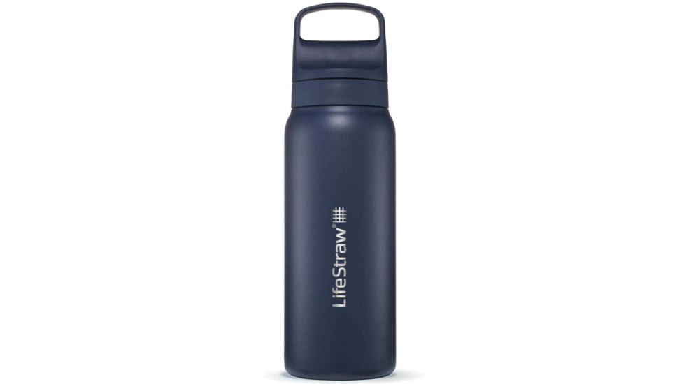 LifeStraw Go Stainless Steel 24 Oz Water Bottle w/Filter, Aegean Sea, 24oz, LGV42SASWW