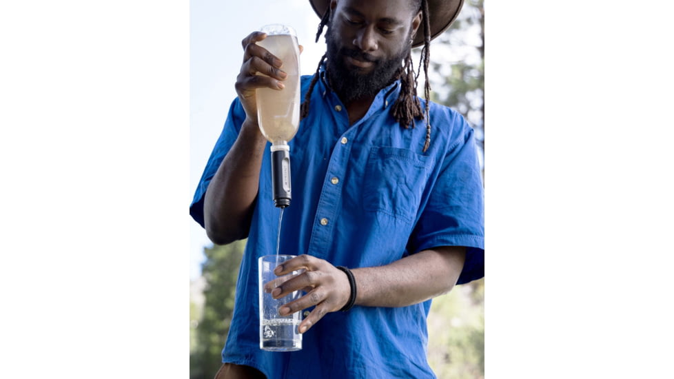 LifeStraw Peak Series Collapsible Squeeze Water Bottle Filter System, Dark Mountain Gray, 650 ml, LSPSFXMLAN1