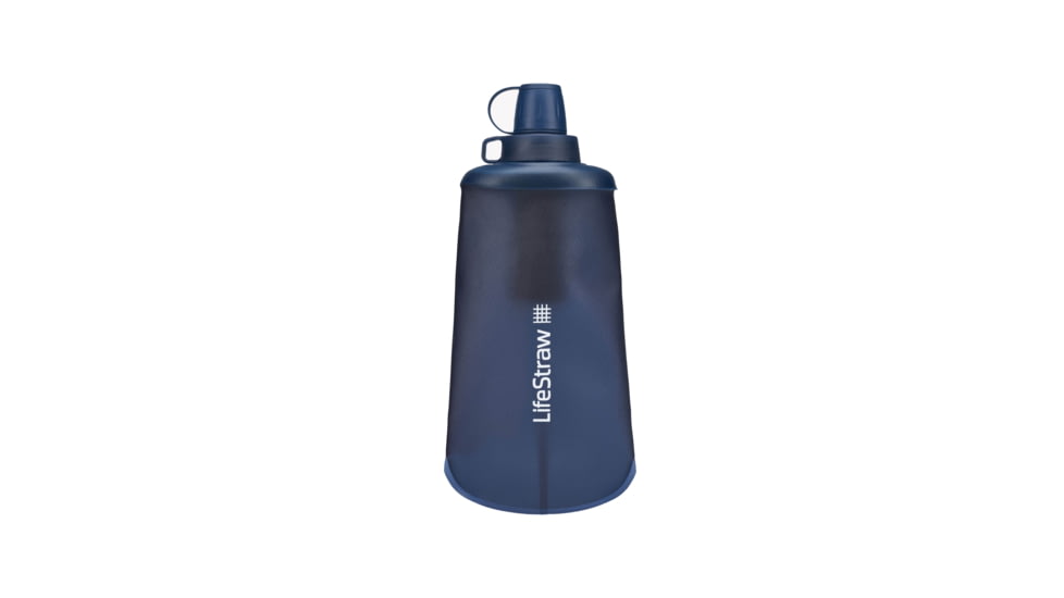 LifeStraw Peak Series Collapsible Squeeze Water Bottle Filter System, One Size, Dusty Mountain Blue, 650ml, LSPSFXMLMB1