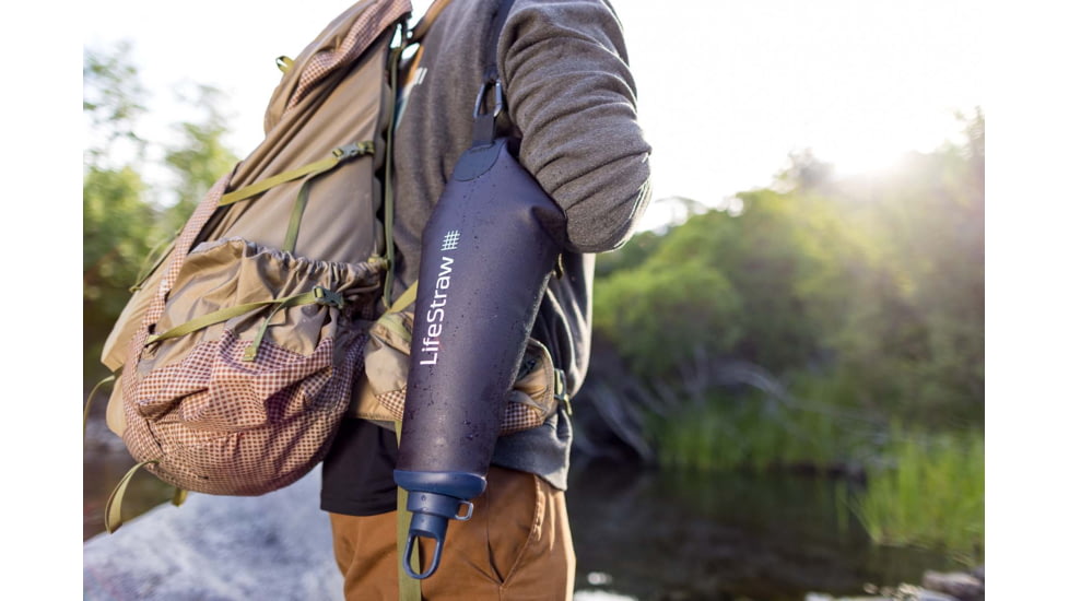 LifeStraw Peak Series Compact Gravity Water Filter System, Dark Mountain Gray, 3 liters, LSPSFX3LAN1
