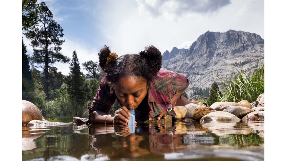 LifeStraw Peak Series Personal Water Filter Straw, Dusty Mountain Blue, 1sz, LSPSLSPMB1