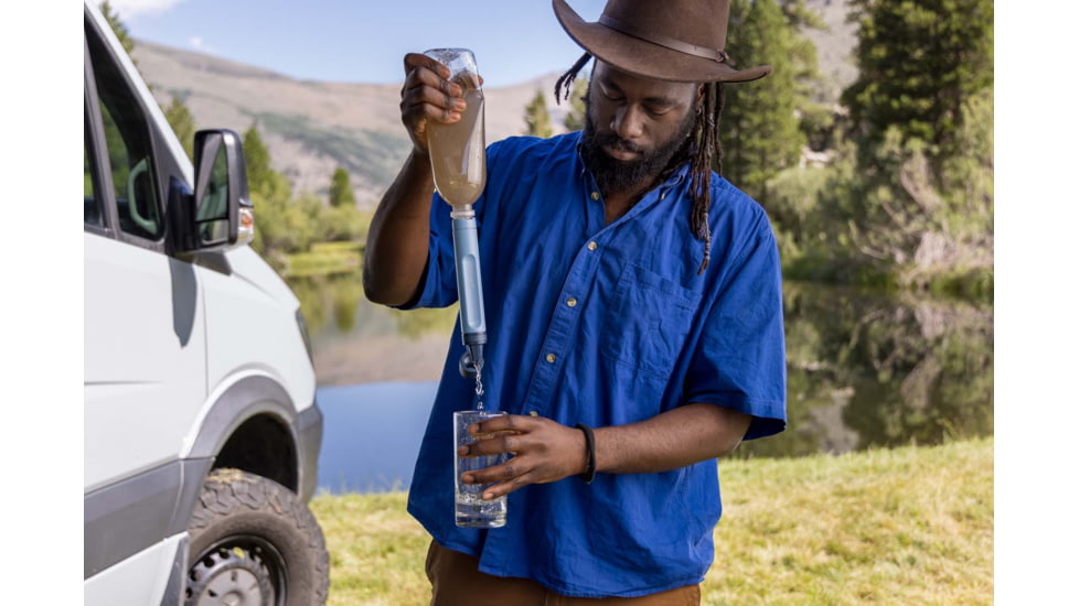 LifeStraw Peak Series Personal Water Filter Straw, Dusty Mountain Blue, 1sz, LSPSLSPMB1