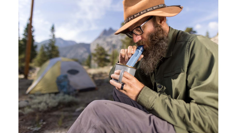 LifeStraw Peak Series Personal Water Filter Straw, Dusty Mountain Blue, 1sz, LSPSLSPMB1