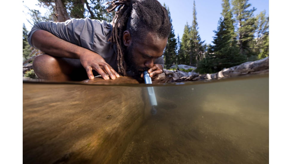 LifeStraw Peak Series Personal Water Filter Straw, Dusty Mountain Blue, LSPSLSPMB1