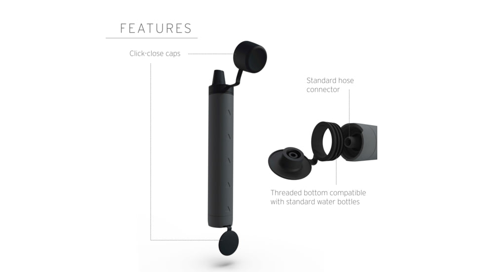 LifeStraw Peak Series Personal Water Filter Straw, Dark Mountain Gray, 1sz, LSPSLSPAN1