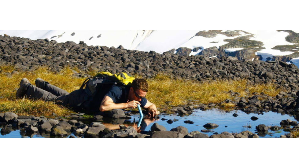 LifeStraw Personal Water Filter Straw, Dusty Mountain Blue, LSPHF038