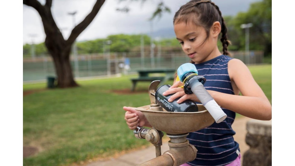 LifeStraw Play Kid Water Filter Bottle, Stormy, EN-FR Pack, LSPYLRST02