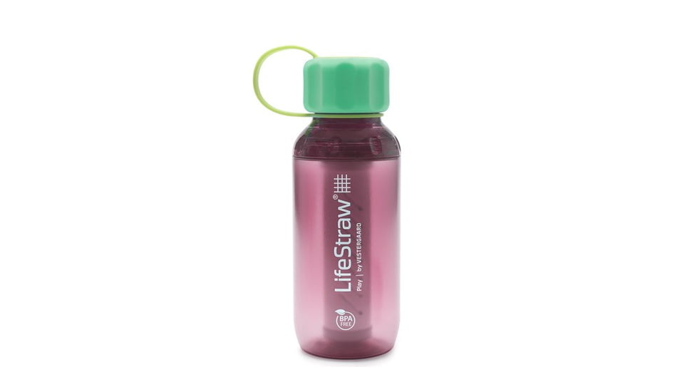 LifeStraw Play Kid Water Filter Bottle, Wildberry, EN-FR Pack, LSPYLRWB02