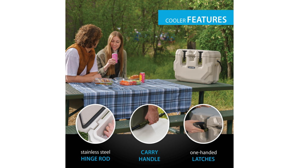 Lifetime Products 28 Quart High Performance Cooler, Pumice/Green, 91178