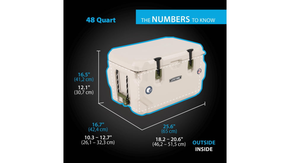 Lifetime Products 48 Quart High Performance Cooler, Pumice/Green, 91074
