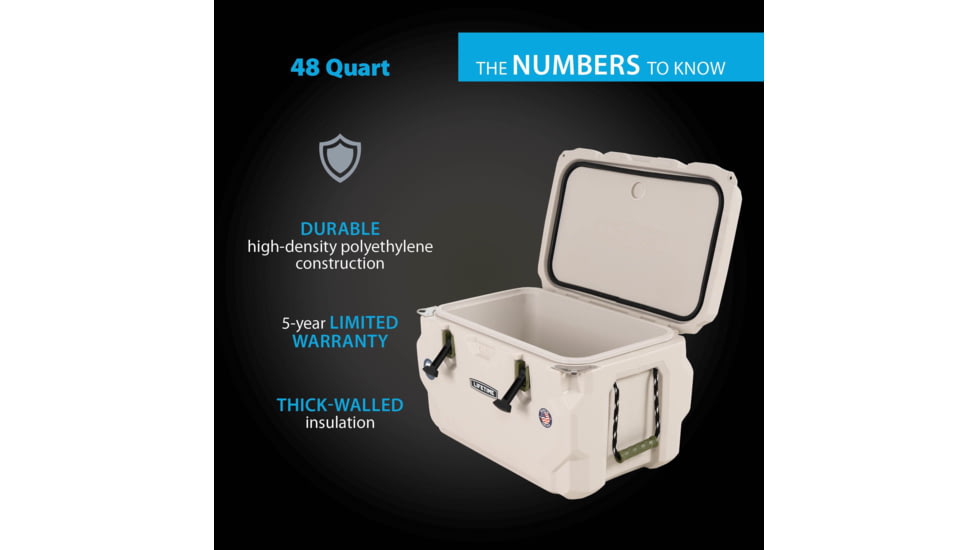 Lifetime Products 48 Quart High Performance Cooler, Pumice/Green, 91074