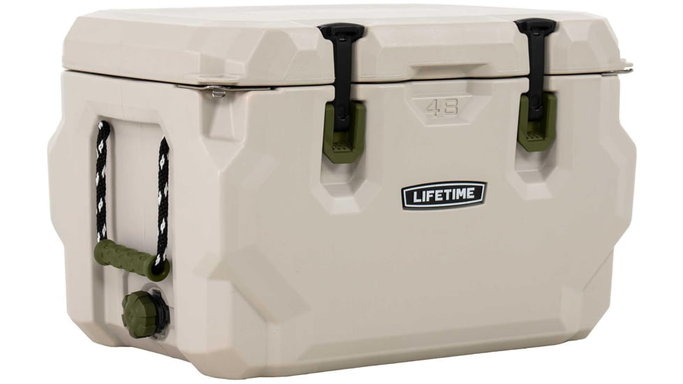 Lifetime Products 48 Quart High Performance Cooler, Pumice/Green, 91074