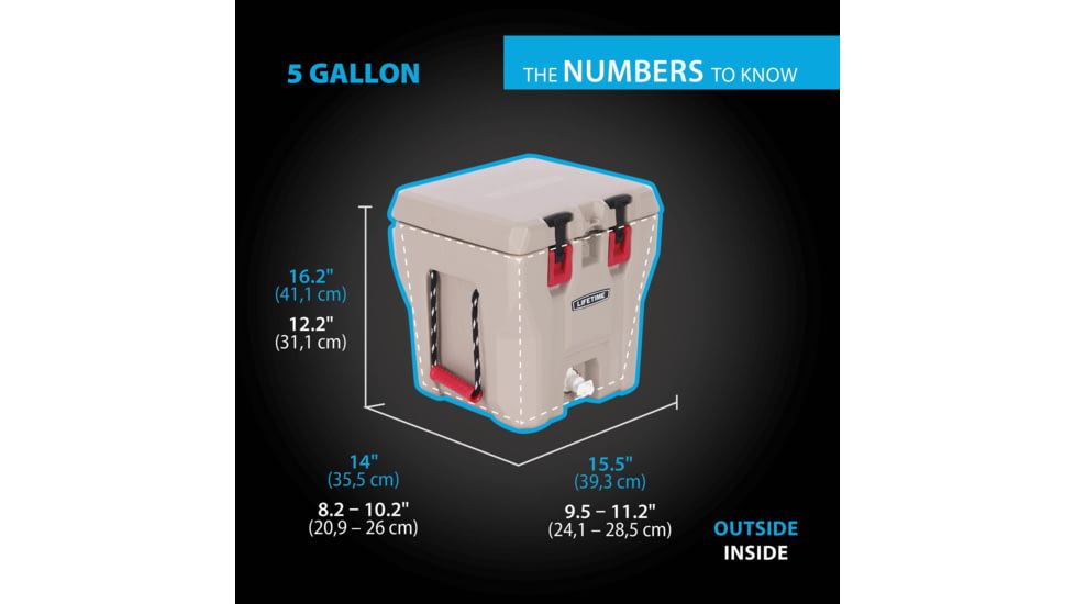 Lifetime Products 5-Gallon Multi-Purpose Water Cooler, Khaki/Red, 91230