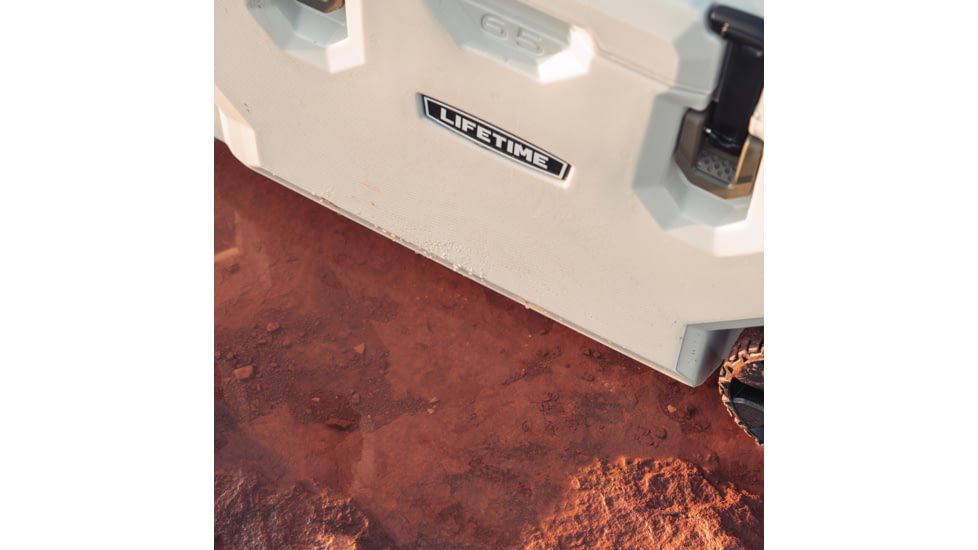 Lifetime Products 65 Quart High Performance Cooler w/ Wheels, Pumice/Green, 91179