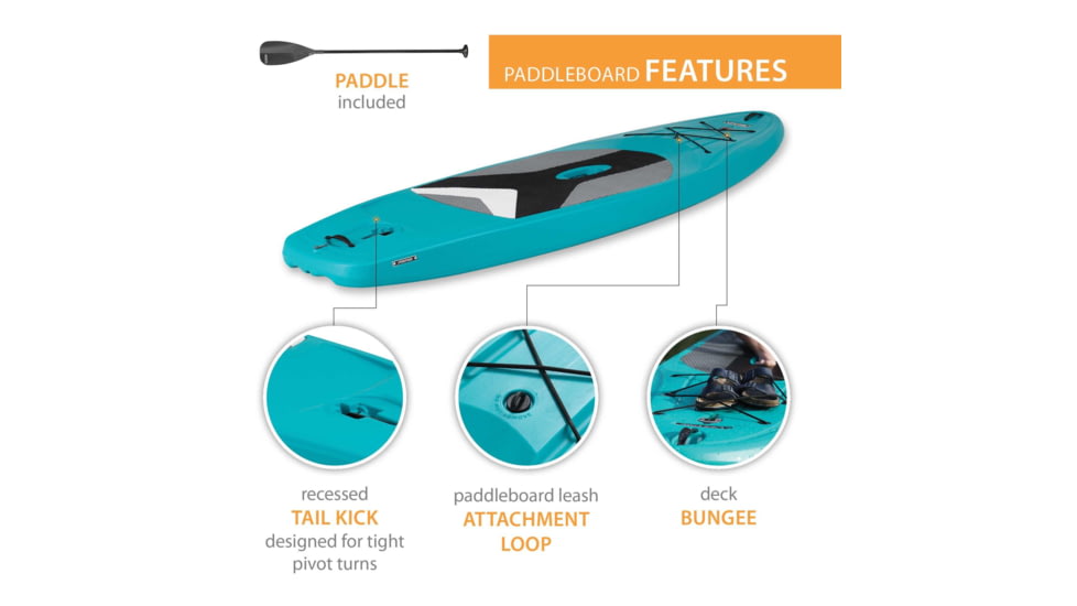 Lifetime Products Horizon 100 Stand-Up Paddleboard w/Paddle, Teal, 90715