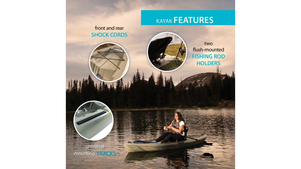 Lifetime Products Kenai Pro Angler 100 Fishing Kayak w/Paddle, Moss Fusion, 91149