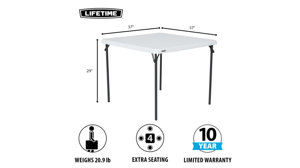 Lifetime Products 37 inch Square Commercial Grade Table