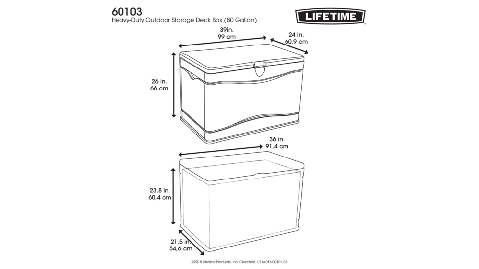 Lifetime Products 80 Gallon Outdoor Storage Deck Box