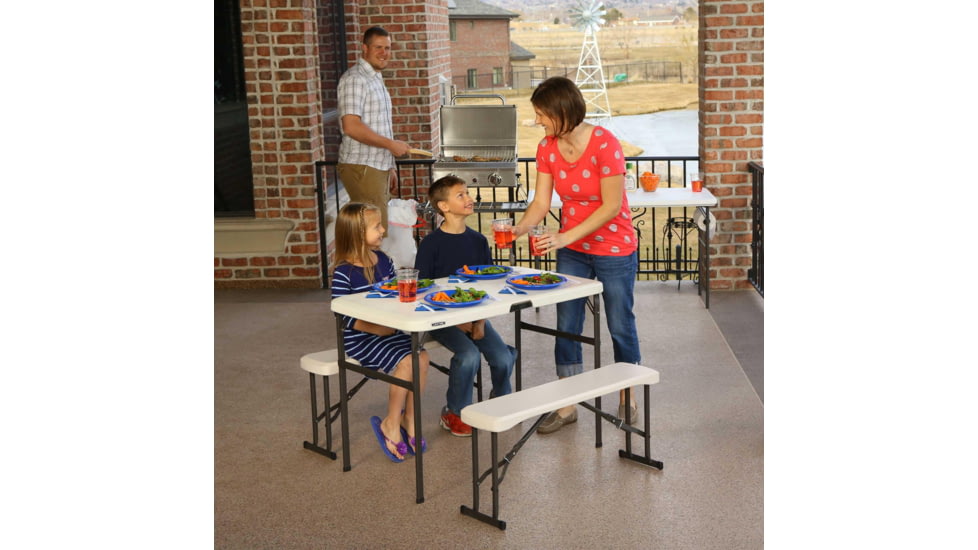 Lifetime Products Folding Picnic Table with Benches
