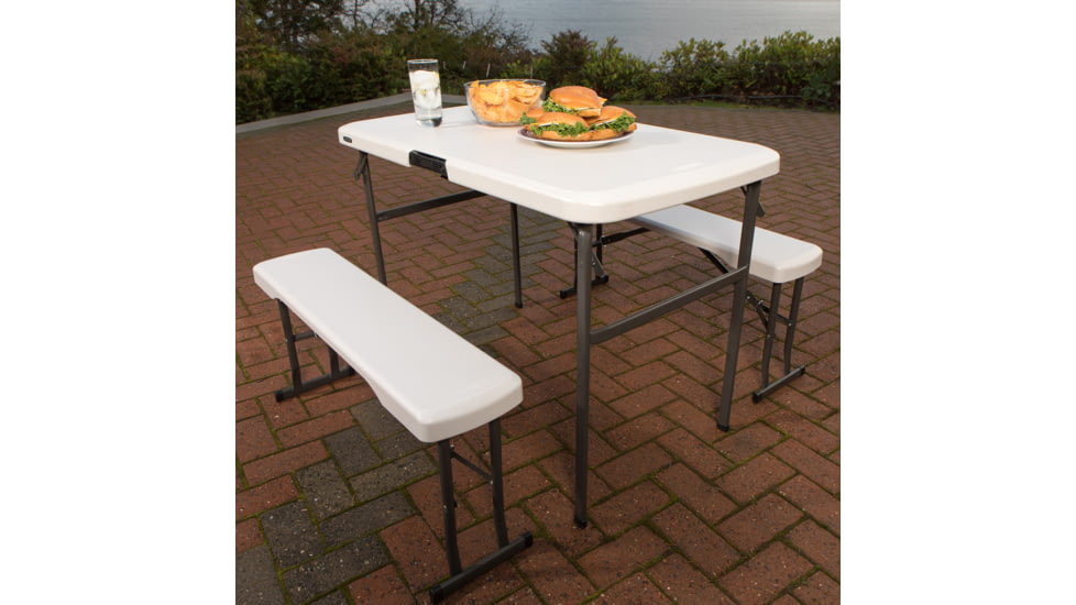 Lifetime Products Folding Picnic Table with Benches