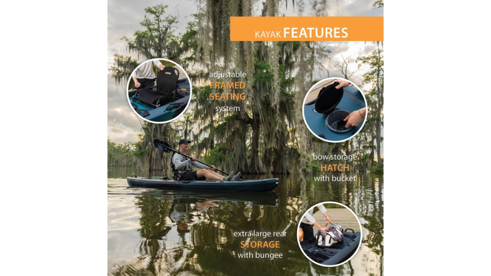 Lifetime Products Manta Angler 100 Fishing Kayak, Aurora Fusion, 91302