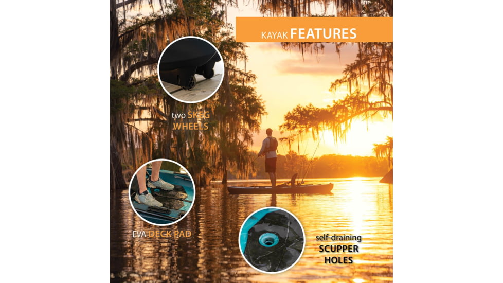 Lifetime Products Manta Angler 100 Fishing Kayak, Aurora Fusion, 91302