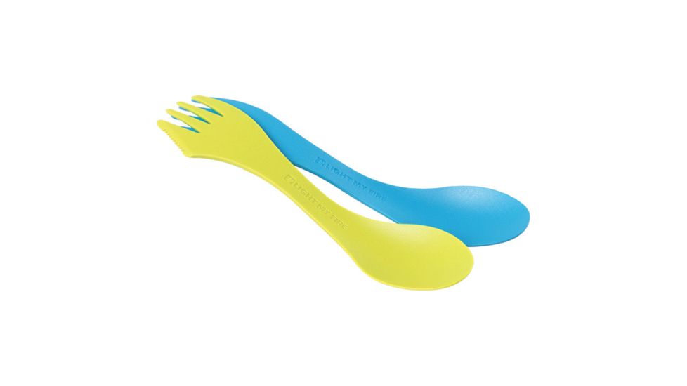 Light My Fire Spork Lefty- Green &amp; Cyan S-SP-LEFTY-T-GRNCY