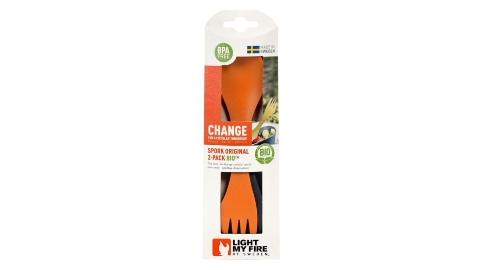 Light My Fire Spork Original, 2-Pack, RustyOrange/SlatyBlack, LMF-2412411513