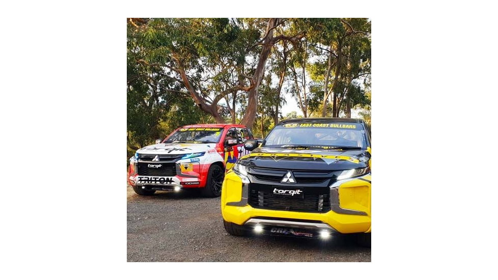 Lightforce Performance Lighting 2 in Rok40 Dual Row 10W Chips Flashlight, Ultra Flood Beam Flush Mount, Black, ROK40FF